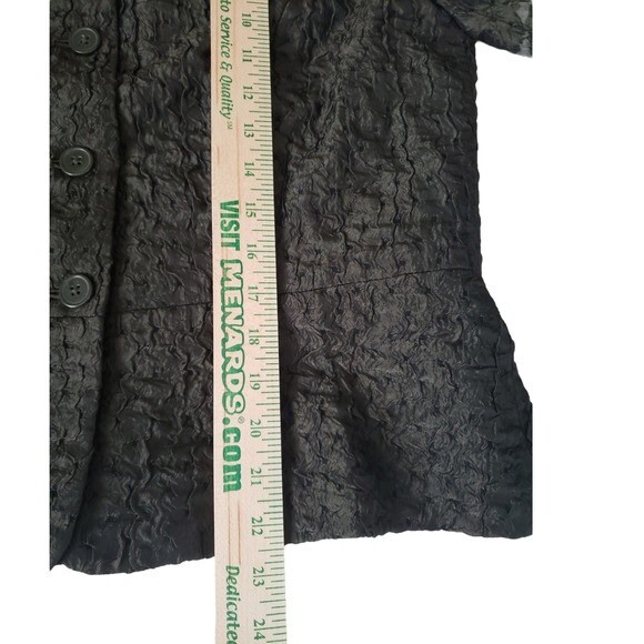 Coldwater Creek Dark Green Crinkle Fabric Jacket Blazer - Size Medium - Picture 11 of 13